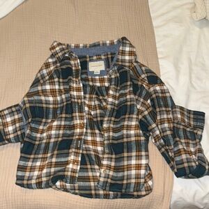 American Eagle Outfitters Green and Brown Long Sleeve Tee